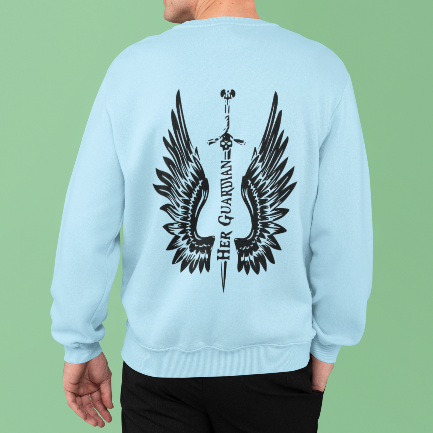 "Guardian and Angel" couple sweatshirt: Male