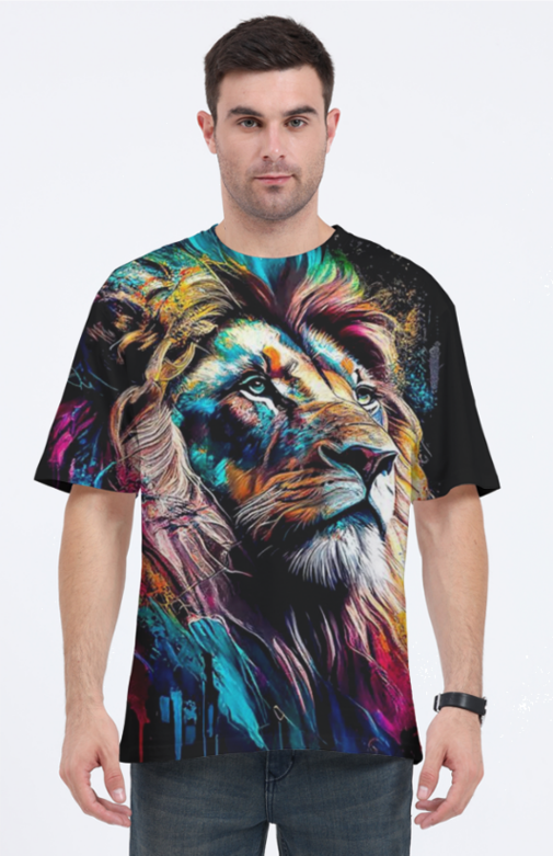 "Colourful Lion" All Over Print Unisex T shirt