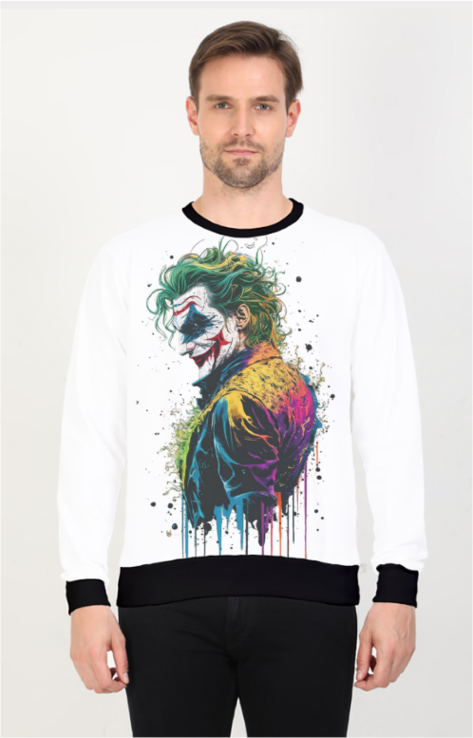 "Coloured Joker" Large Print Sweat shirt