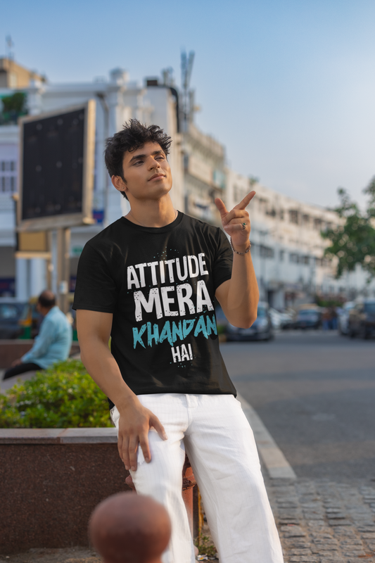 "Attitude Mera Khandani" : Round Neck Classic T-Shirt